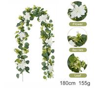 FACAIIO Artificial Eucalyptus Leaf Vine 180cm Faux Rattan Garland for Home Wedding Party Decoration