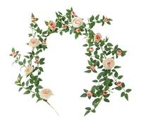 FACAIIO Artificial Rattan Garland 180cm Hanging Fake Flower Vine for Wedding Home Garden Indoor Outdoor Decoration Rosy Red Orange White