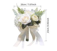 FACAIIO Artificial Rose Wedding Bouquet, Forest Style Silk Flower Arrangement for Bridal, Engagement, Photography and Outdoor Garden Ceremony