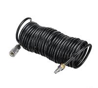 FACAIIO Black Air Compressor Hose Line 25 FT, 1/4 Inch ID PE Material with Quick Fitting for Automotive and Industrial Use