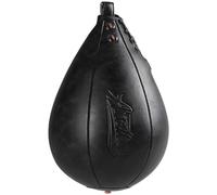 FACAIIO Boxing Speed Ball for Adult Training, Pear-Shaped Reaction Ball with Leather Cover, 27 cm Long 180 g, for Hanging Platforms, Black