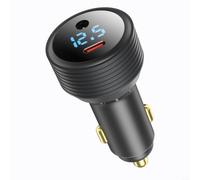 FACAIIO Car Adapter for Starlink for mini with Digital Display, Dual Power for Starlink Phone ABS 75x35x35mm 12-24V Input Black Gray(Black)