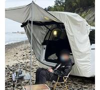 FACAIIO Car Rear Tent for SUV MPV, 210D Silver-Coated Oxford Camping Awning with Mesh for Door & Magnetic Roof Attachment, Weatherproof Shelter