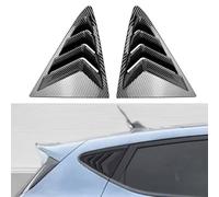 FACAIIO Car Rear Window Shutter Cover for Ford Fiesta for MK8 2018-2024, Black and Carbon Fiber Look, Plastic Side Vent Trim, Direct Replacement with Double-Sided Tape