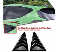 FACAIIO Car Rear Window Shutter Cover for Ford Fiesta for MK8 2018-2024, Black/Carbon Fiber Look, Plastic Side Vent Trim, Direct Replacement with Double-Sided Tape