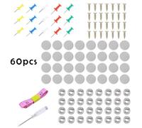 FACAIIO Car Roof Repair Kit 60 Pcs - Headliner Fix Pins with Cloth-Coated Rivets for Vehicle Interior Trim, Gray Snap Fasteners (No Tools Required)