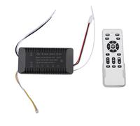 FACAIIO DC for Motor Controller for Ceiling Fan with Remote Control, Stepless Dimming, AC 160-265V Input, LED Compatible, No Dimming Receiver, Black/White