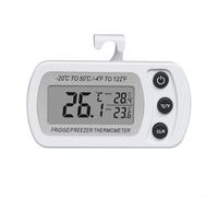 FACAIIO Digital Fridge Thermometer with Waterproof Clear LCD Display Showing Celsius and Fahrenheit, Min Max Memory and Reset(White)