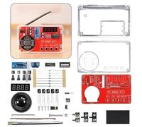 FACAIIO DIY FM Radio Kit with Digital Display, Transparent Case, 50-108MHz Frequency Range, 3W Speaker, Soldering Practice(A)