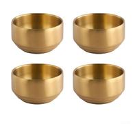 FACAIIO Dual Layer Rice Bowls 304 Steel Heat for Proof 4 Pack Dual Layer(A)