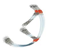 FACAIIO Fishing Leaders with Snap Swivels, 6-Pack 90 lb Test Nylon Monofilament Wire Rig for Lures, Bait or Hooks, 26.77 in, for Surf and Bottom Fishing