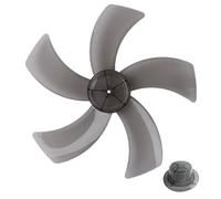FACAIIO Five Leaf Plastic Fan Blade Replacement 12 Inch With Cover For Pedestal Table Fan(Black)