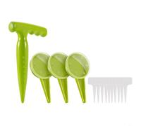 FACAIIO Garden Sower Kit with Soil Puncher and Markers, Plastic Dibbler Efficient Spacing and Planting, Comfortable Grip Design(2)