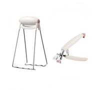 FACAIIO Hot Plate Grips Heat-Resistant Anti-Slip Clips for Microwaves Ovens Grills Air Fryers, Stainless Steel and ABS, 18x4cm and 18.8x9cm, 2 Pack