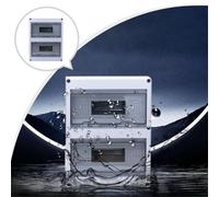 FACAIIO IP65 Waterproof ABS 24-Circuit Distribution Box with Flip Window, Rainproof and Dustproof Electrical Enclosure for Home, Factory or Construction Site, White 37x27.5x11cm