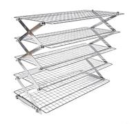FACAIIO Iron 5-Tier Spice Rack & Foldable Cooling Rack for Kitchen Storage, Baking Supplies Organizer, Space-Saving Design, Black/Silver(silver 5 layers)