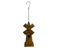 FACAIIO Iron Metal Windmill Garden Decor, Rotating Outdoor Ornament for Patio Lawn, Rustic Brown Finish