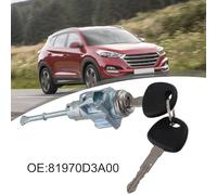 FACAIIO Key & Lock Cylinder Set for Hyundai Tucson 2016-2021, OEfor M 81970-D3A00, LH Side, Plastic + for Metal Construction, Direct Replacement