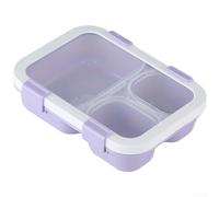 FACAIIO Microwave Safe Food Container 850ml 3 Section(Purple) | Three separate zones, keeps flavors distinct, prevents mixing, for ideal for balanced diets, easy portion control