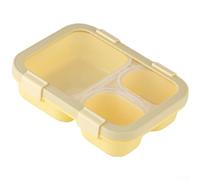 FACAIIO Microwave Safe Food Container 850ml 3 Section(Yellow) | Three separate zones, keeps flavors distinct, prevents mixing, for ideal for balanced diets, easy portion control