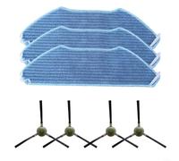 FACAIIO Mop Cloths Side Brushes replacement Kit for Lefant M1 M2 M2 Pro M2S M2S Pro M2 Plus U180, for OKP K8, 3 Mop Cloths+4 Side Brushes