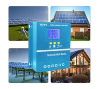 FACAIIO MPPT Solar Charge Controller 60A/80A/100A 12V-48V with LCD Display Dual USB Ports Overcharge Overload and Temperature Protection Compatible with Seal GEL Flooded LiFePO4 Batteries