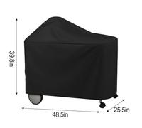 FACAIIO Outdoor Grill Cover 210D Oxford Waterproof Black Compatible with Nexgrill, VEVOR 22 Inch Charcoal Grill with Cart, Weber and Napoleon, 48.5 x 25.5 x 39.8 Inch with Adjustable Straps