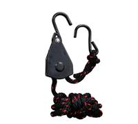 FACAIIO Plastic Dipped S Hook Hanging Rope with 6mm or 10mm Polypropylene Lifting Rope Camping Canopy Tents, Rust-Proof Metal Parts, 136kg/220kg Load Capacity (3/8 Inch), Black and for Red