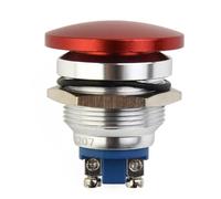 FACAIIO Push Button Switch Mushroom Head 22mm IP65 Waterproof ON OFF Momentary Switch 250V AC 5A Silver Contact Aluminum Alloy for Industrial Control