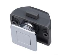 FACAIIO Push Cabinet Locks, Cupboard Square Shape Metal Push Button Latch Square for Motorhome Cabinet Latch Knob, Zinc Alloy, (Chrome)