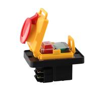 FACAIIO Pushbutton Switch for KJfor D12, 4-Pin 16A 250V IP54 Waterproof Stop Button, Electromagnetic On/Off Switch for Lathe for Machines and Industrial Power Tools