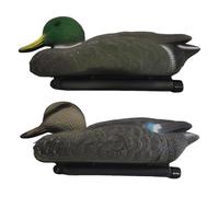 FACAIIO Realistic Floating Duck Decoys Set of 2, Lifelike Mallard Pond Decor for Garden Wildlife Attraction, PE Material, 26x11x10cm