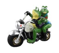 FACAIIO Resin Frog Motorcycle Statue 18cm Green Garden Decor