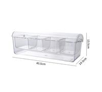 FACAIIO Reusable 5 Compartment Serving Tray with Cooling Base and Cover, | Clear Plastic Food Container for Cold Dishes Salads Parties