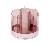 FACAIIO Rotating Desk Organiser with 6 Compartments for Pens Pencils for Makeup Brushes, 360 Degree Turntable Stationery Holder for Home Office Classroom, for PS+HIPS for Material, White