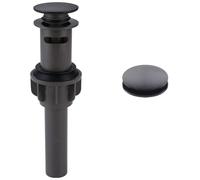 FACAIIO Round Sink Drain for Handbasin with Bounce-back Lever, Chrome Pop-up Drain Assembly in Silver and Black, for Pfister 972053A