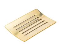 FACAIIO Rustproof Soap Dish for Bathroom & Kitchen, 304 Stainless Steel Bar Holder with Drainage, Gold Finish, 13 x 9 x 0.2 cm, Self-Draining Rack for Soap and Small Accessories
