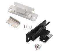 FACAIIO RV Drawer Latches 2 Pack - Nylon Entry Catch for Trailer, Cupboard and Office Drawers with Screws, 67x24x22mm, White/Black
