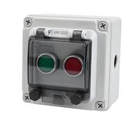 FACAIIO Self-Reset Push Button Switch Box with IP67 Waterproof Cover and Transparent Flip Lid, 1NO 1NC Contact, Indoor and Outdoor Use