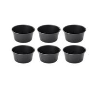 FACAIIO Shaped Pudding Cup, 6-Piece Carbon Steel Non- Muffin Pan Muffins, Cupcakes, Puddings and Tarts, 100ml 200ml, for Fits Air Fryer and Small Oven