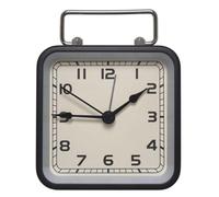 FACAIIO Small Metal Square Alarm Clock with Luminous Quartz Face and Silent Non Ticking Design for Bedroom Desktop or Bedside Table
