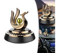 FACAIIO Solar Rotating Air Freshener Car, Plant-Based Scent Diffuser Ornament, Battery- for Auto Perfume Purifier with ABS Housing Dashboard Black