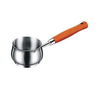 FACAIIO Stainless Steel for Milk Pot with Wood Handle, Small Saucepan for Heating for Milk, for Melting Butter or Chocolate, Compact Size 22.4 x 5.7 x 7.2 cm, Silver
