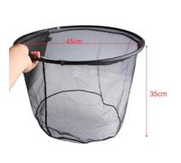 FACAIIO Telescoping Fishing Landing Net with 2mm Mesh, 35-45cm Diameter, Foldable Carbon Fiber Rod Easy Storage, Black