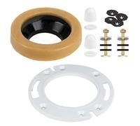 FACAIIO Toilet Flange Fixing Screws Set with Wax Ring and Flange, ABS + Carbon Steel Toilet Installation Kit for Secure Bowl Attachment