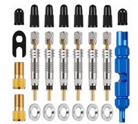 FACAIIO Valve Core Set for French and American Nozzles, 24-Piece for Mountain for Bike for Maintenance Tool with Dual Nozzle Compatibility, Reusable Tire Inflation Kit