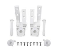 FACAIIO White Plastic Toilet Seat Hinge Replacement Set with Bolts, Nuts and Screws for Universal Fit, 2-Pack