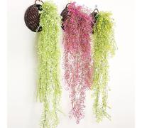 FACAIIO Wicker Door Basket Wall Hanging Flower Planter with Artificial Greenery, Rustic Woven Storage for Kitchen or Entryway Decoration