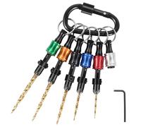 FACAINCXS 12PCS Countersink Drill Bit Set with Bit Holder, #4#6#8#10#12 Tapered Drill Bit for Woodworking, M2 Pilot Drill Bits Adjustable Depth with Storage Case (12pcs)