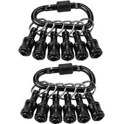 FACAINCXS Bit Holder 1/4 inch Hex Shank Screwdriver Bits Holder Extension Bar Keychain Screw Adapter Drill Change Hand-held Screwdrivers Drill Bits Holder Portable (2Set-Black)